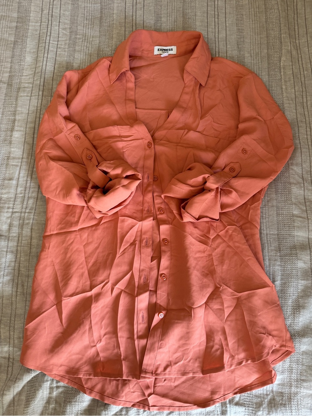 Express Button-Down Shirt in Coral Pink